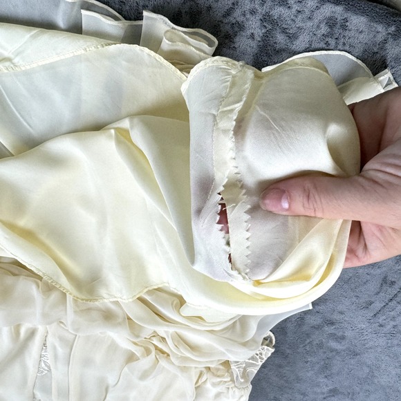 VTG JoEd Sophisticates Dress Size 12 Long Satin Sheer Romantic Elegant 60s Fairy - Picture 9 of 16